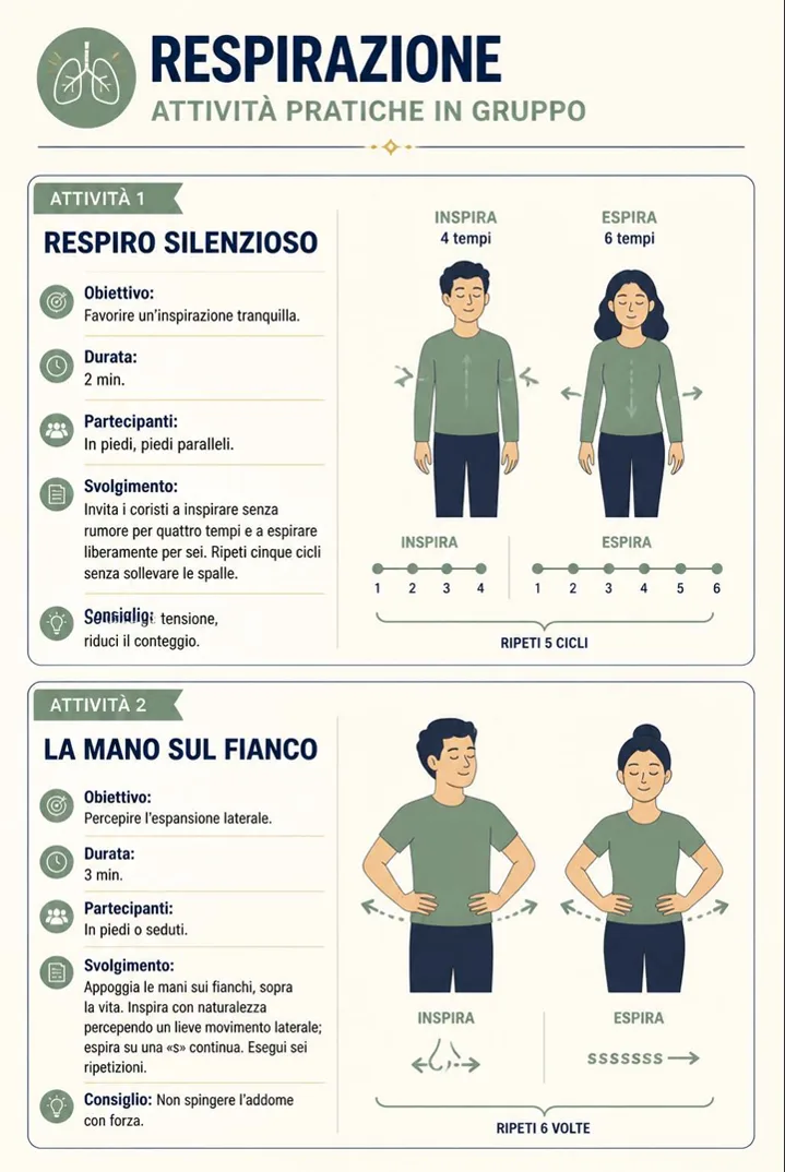 Pagina della guida di attività corali 2